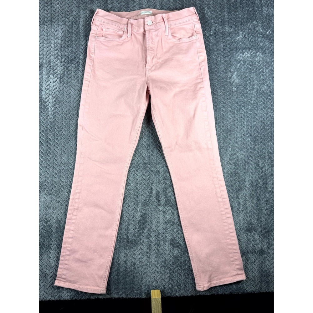 Mother Jeans Womens 29 Pink Denim Light‎ Wash 5 Pockets High Rise Straight Leg